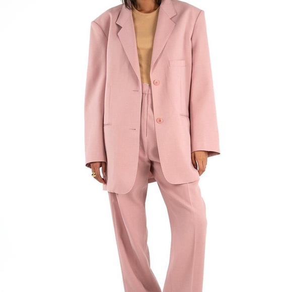 NWT Frankie shop blush pink oversized blazer - Picture 2 of 12